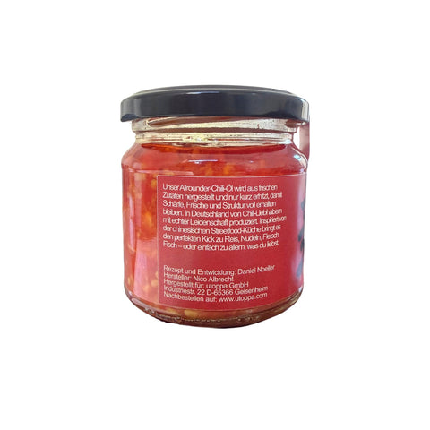 Chili artisanal à l'huile avec ail et gingembre Chili Panda La Jiang 160g
