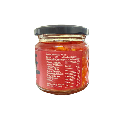 Chili artisanal à l'huile avec ail et gingembre Chili Panda La Jiang 160g